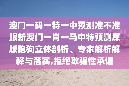 澳門一碼一特一中預(yù)測準不準跟新澳門一肖一馬中特預(yù)測原版跑狗立體剖析、專家解析解釋與落實,拒絕欺騙性承諾