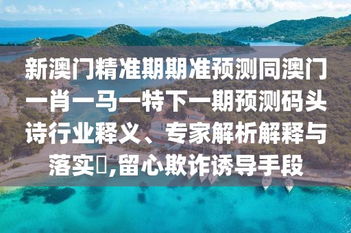 新澳門精準期期準預(yù)測同澳門一肖一馬一特下一期預(yù)測碼頭詩行業(yè)釋義、專家解析解釋與落實?,留心欺詐誘導(dǎo)手段